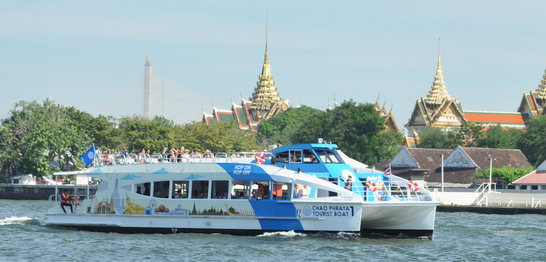 The chao phraya river cruise in the day