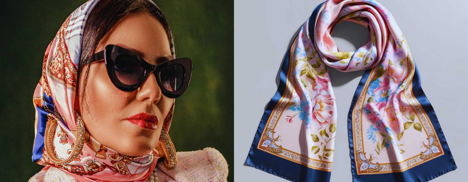 Pañuelos de seda con estampados florales, ejemplo de producto típico para comprar en China