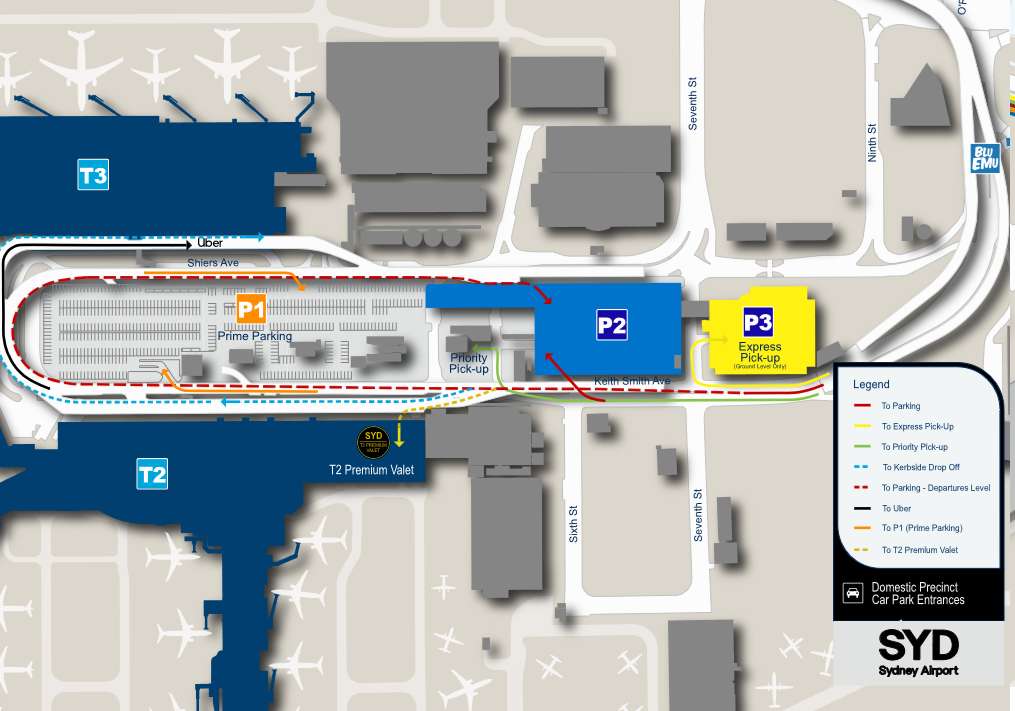 Sydney Domestic Airport Parking Map