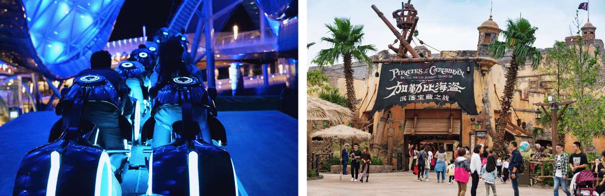 TRON- und Fluch der Karibik-Attraktionen im Shanghai Disneyland