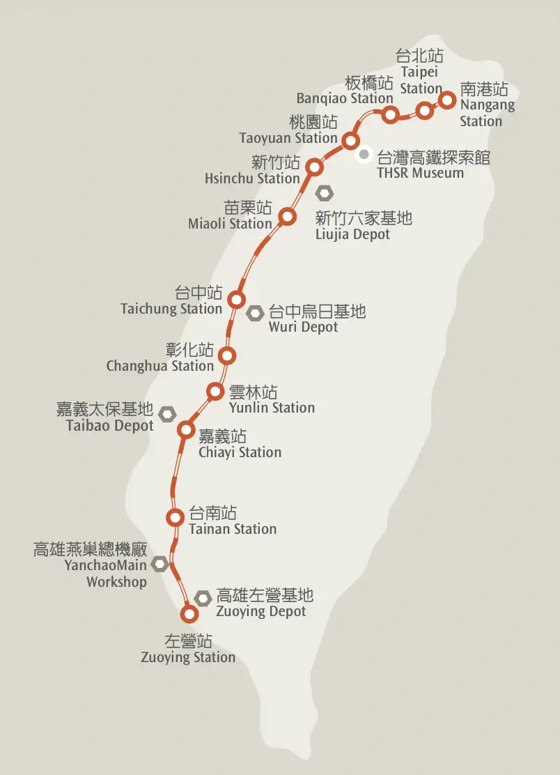 台灣高鐵, 路線圖