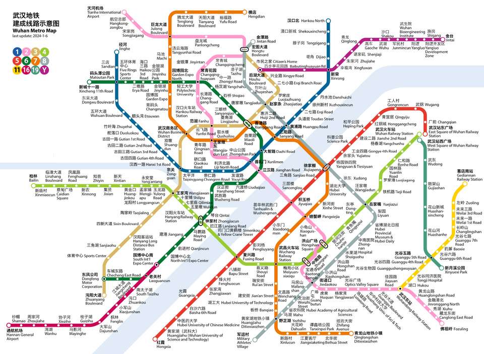 แผนที่รถไฟใต้ดินอู่ฮั่นฉบับเข้าใจง่าย