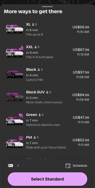 Lyft 叫車方式