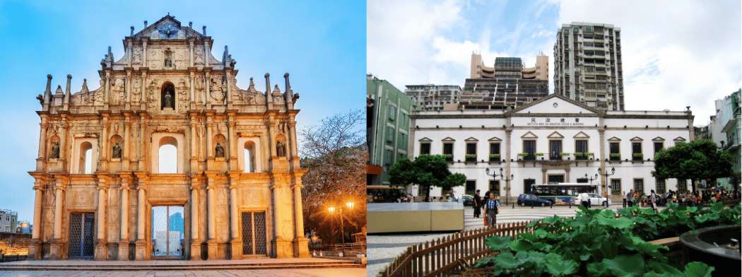 Dos de los monumentos más emblemáticos de Macao: las Ruinas de San Pablo y el centro histórico de la ciudad