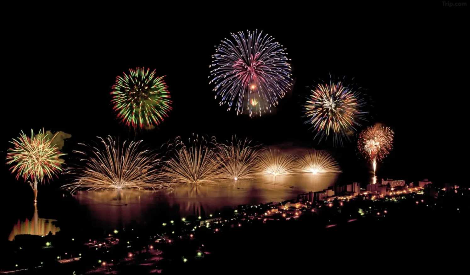 도야호 유람선 불꽃놀이