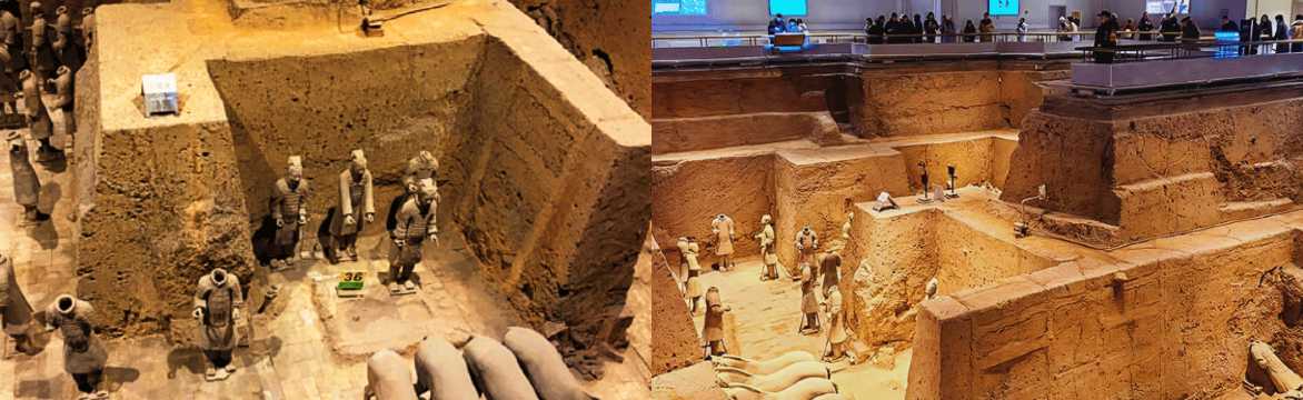 Archaeologists at work at the Terracotta Warriors excavation site in Xi’an, China
