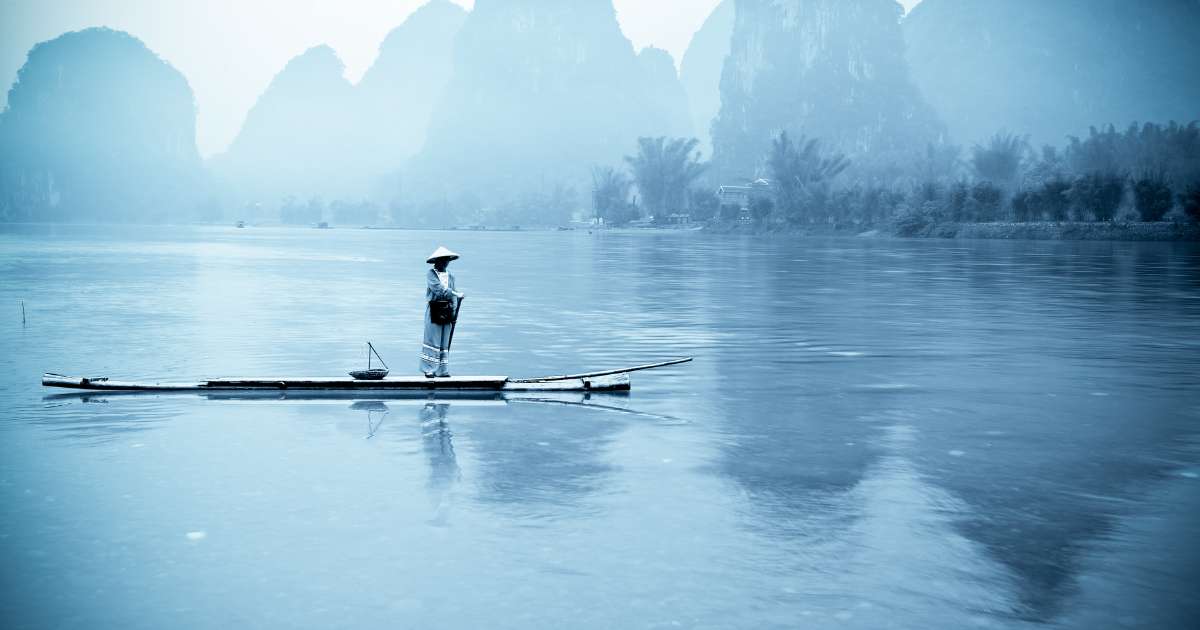 Fiume Yulong in zattera bambù_Yangshuo