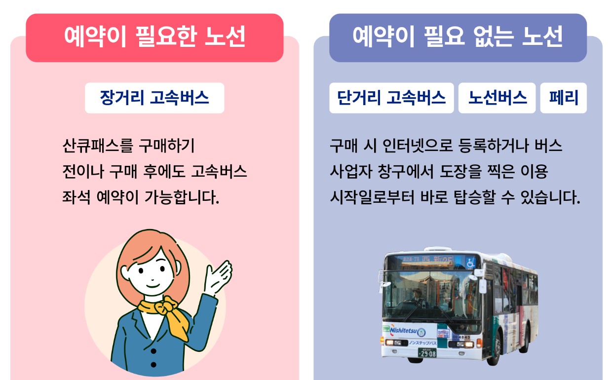 후쿠오카 산큐패스 좌석 예약