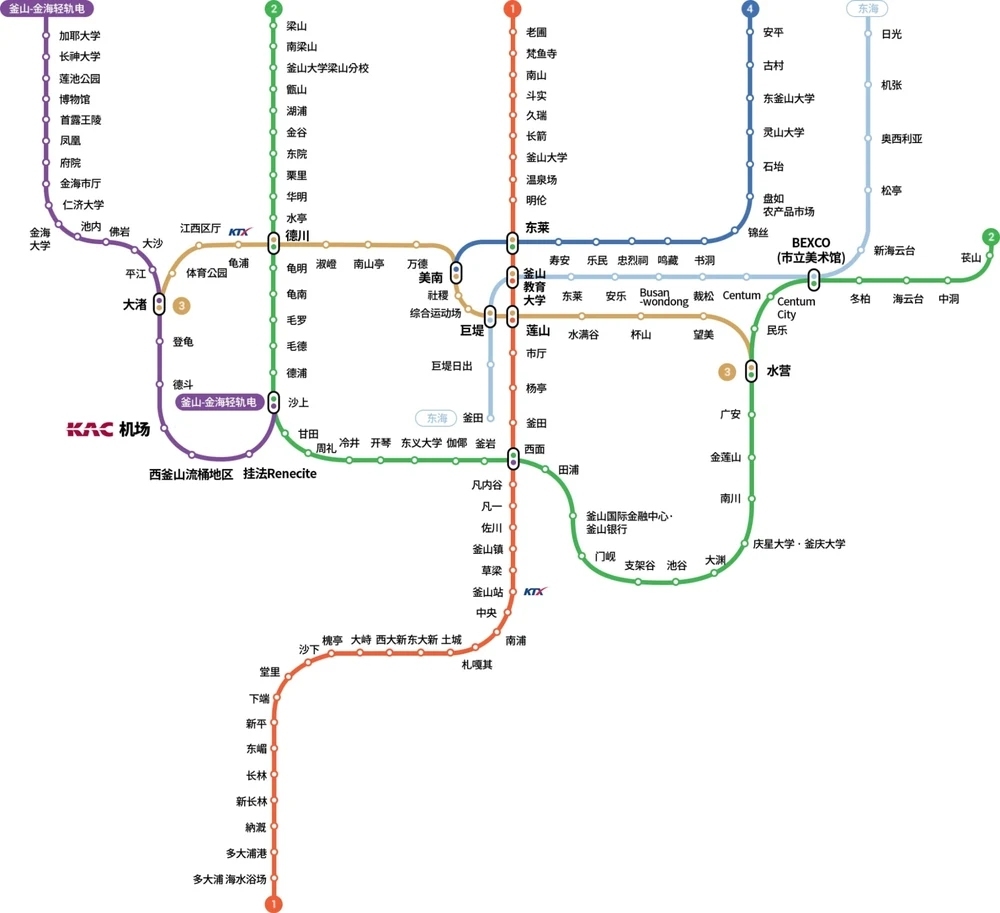 釜山地鐵路線圖