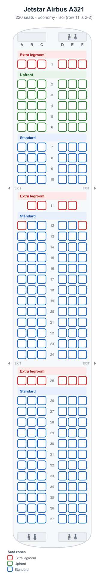 Jetstar Seat Map |  A321
