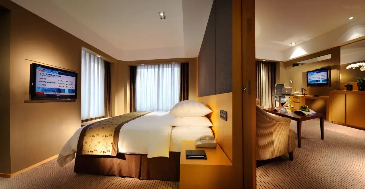 ห้องนอนของโรงแรม Kempinski Hotel Dalian