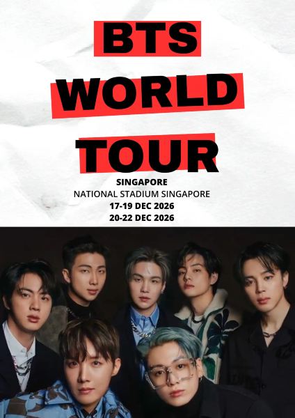วันและสถานที่จัดงาน BTS Singapore Concert 2026