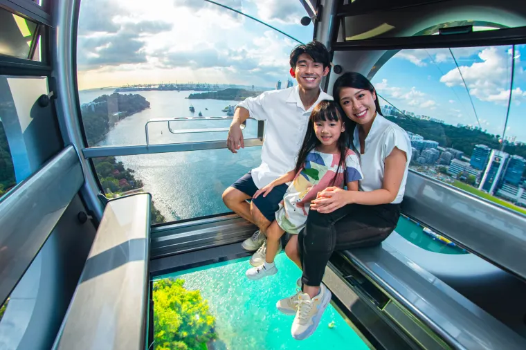 taking a ride in singapore cable car