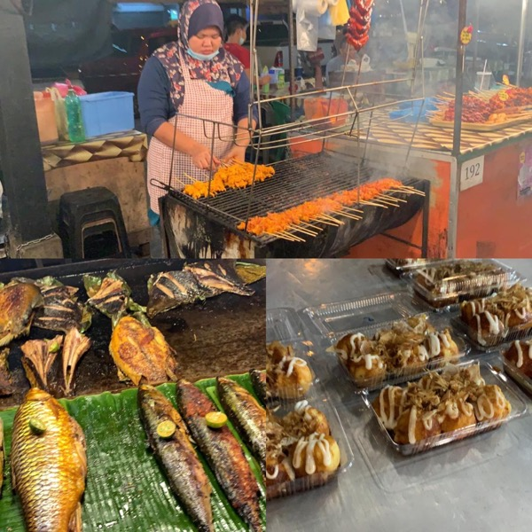 A compilation of night market foods