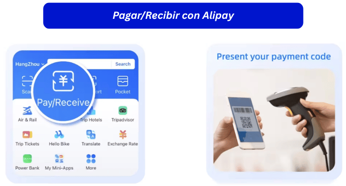 Recibir y pagar con la aplicación Alipay