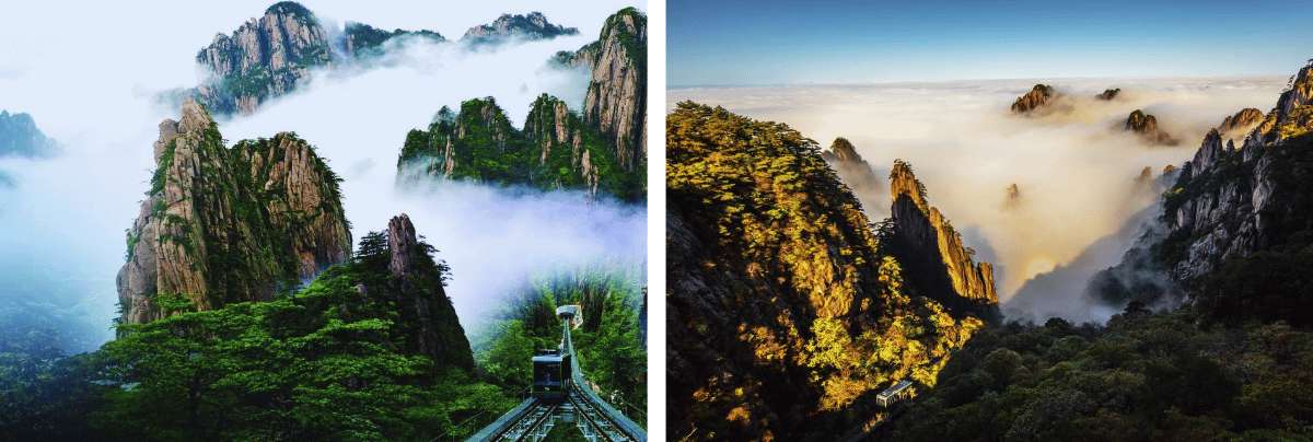 Sea of clouds between the peaks of Huangshan