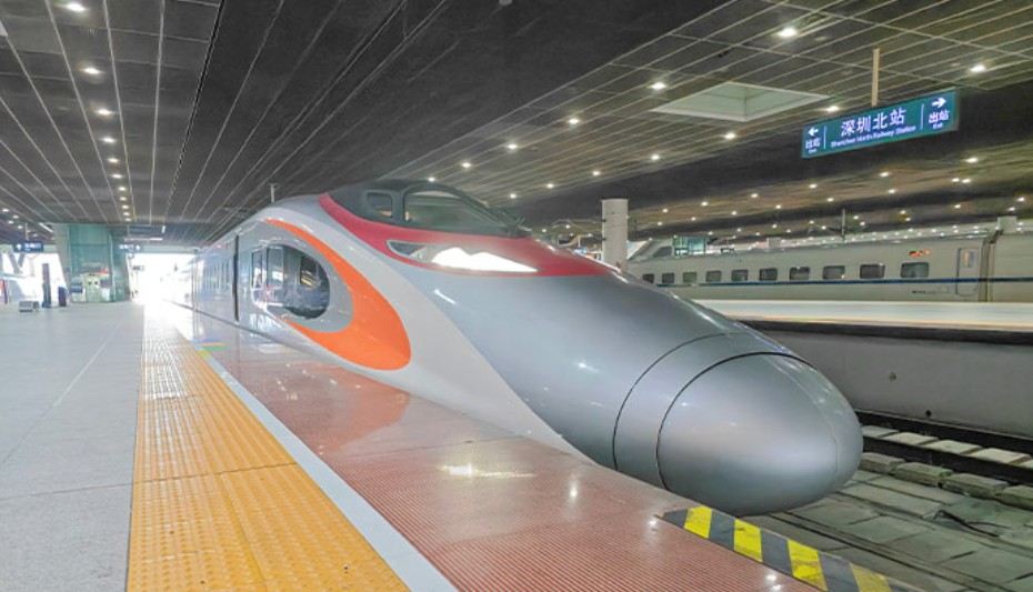 High-speed train at Shenzhen North Railway Station in Shenzhen