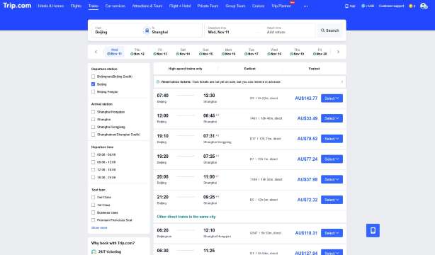 Booking Tickets in Advance | 12306 vs Trip.com