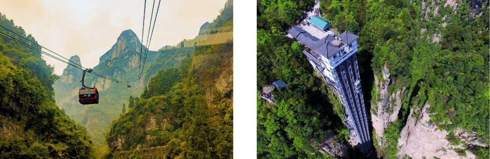 Seilbahnen und Bailong-Aufzug
