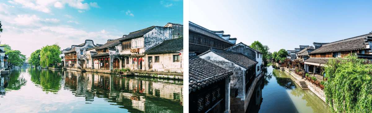 Kanäle und traditionelle Architektur in Nanxun
