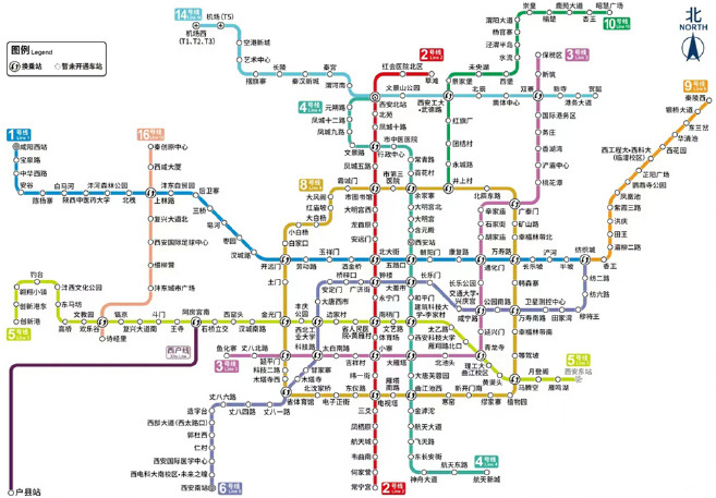 兵馬俑, 西安地鐵路線圖