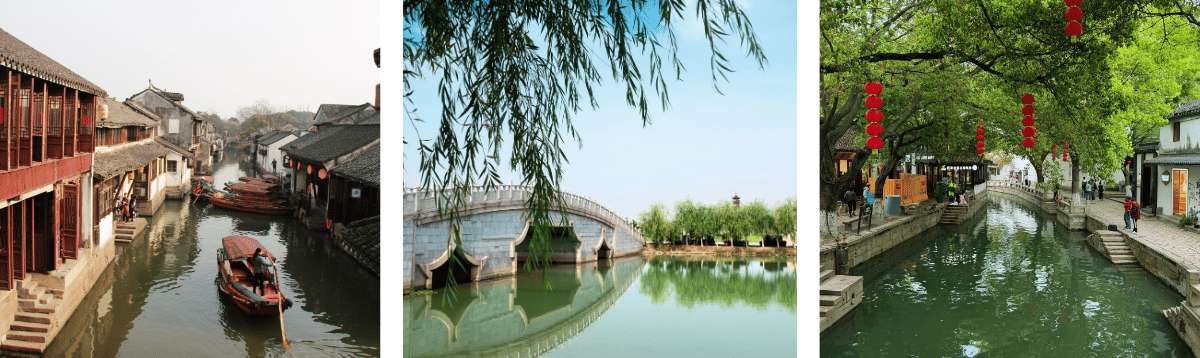 Drei Wasserstädte in der Nähe von Shanghai: Zhouzhuang, Tongli und Nanxun