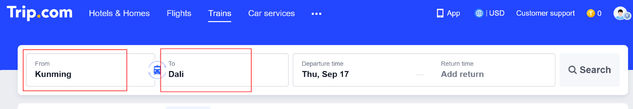 Booking Kuming to Dali on the train