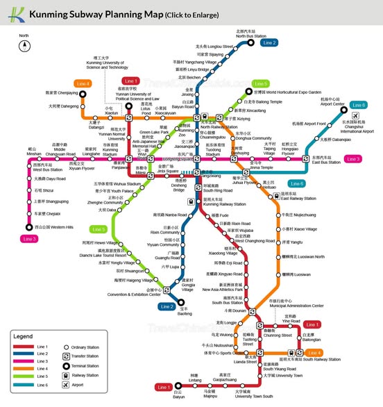 แผนที่รถไฟใต้ดินคุนหมิง