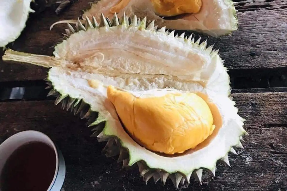 inside durian close up