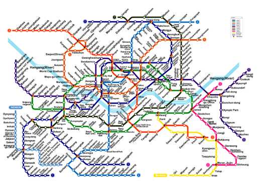 แผนที่รถไฟฟ้าโซล