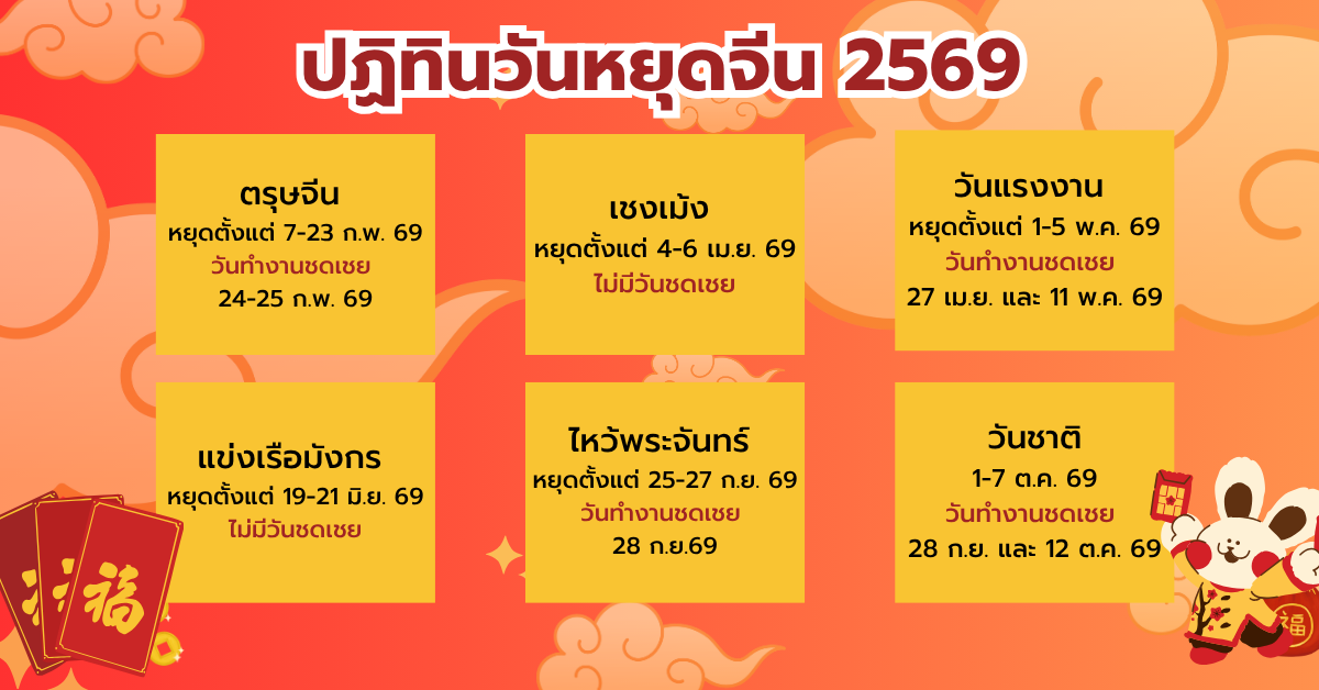 ปฏิทินวันหยุดจีน 2569