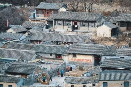 Traditional gray-tiled courtyard houses in Cuandixia Village