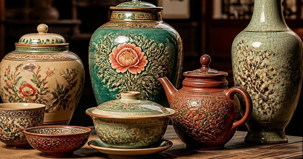 Selección de cerámica Guangcai y artesanía de Lingnan