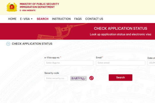 Checking Vietnam e-Visa application status online
