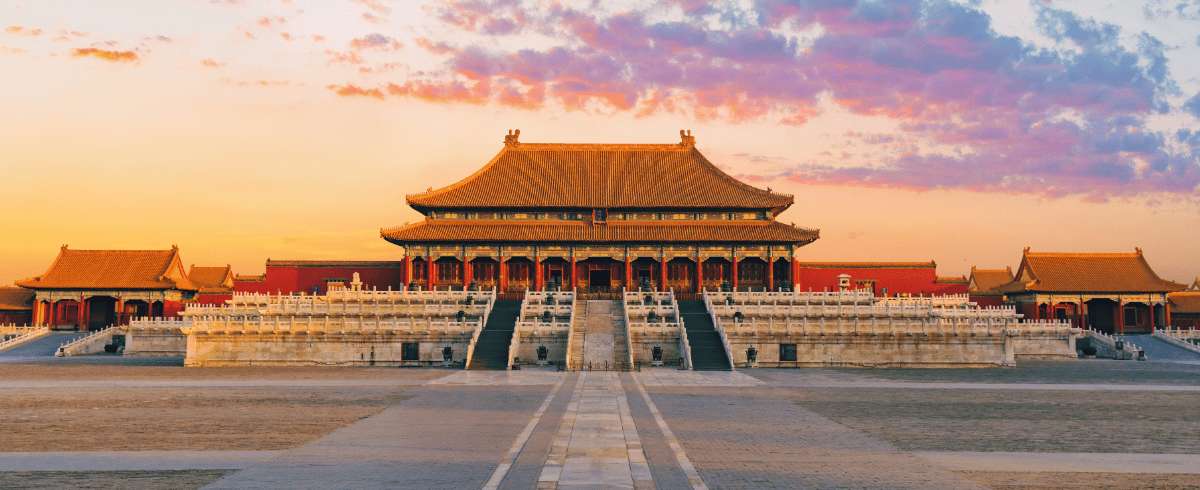 Ciudad Prohibida de Pekín al atardecer