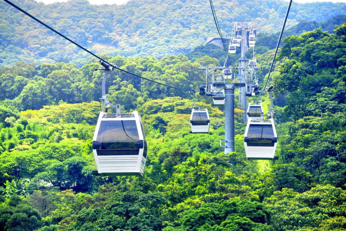 Gondola line along the Maokong Gondola