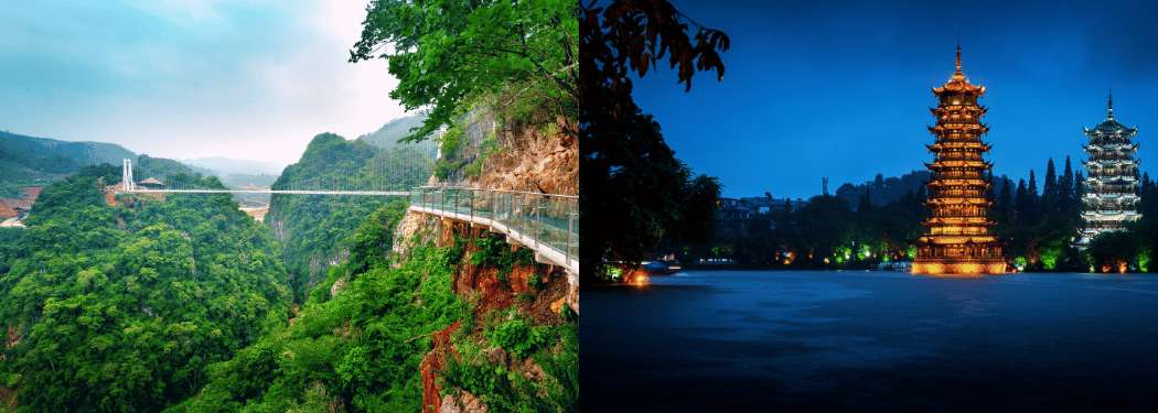 Sonnen- und Mondpagoden von Guilin