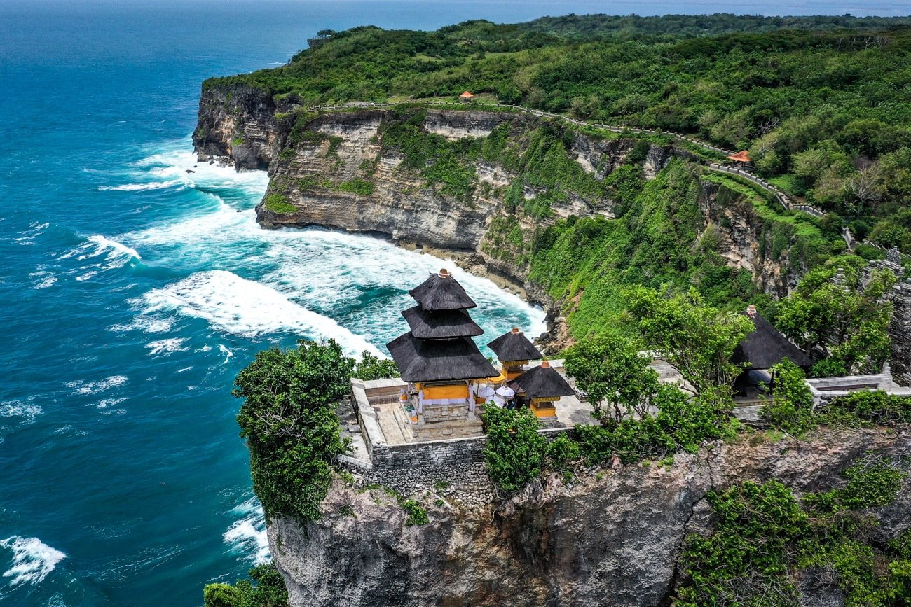 Beautiful temple on top of uluwatu mountains