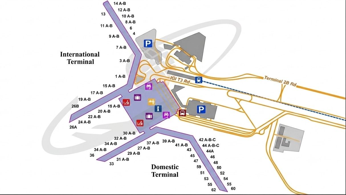 Delhi Airport Map