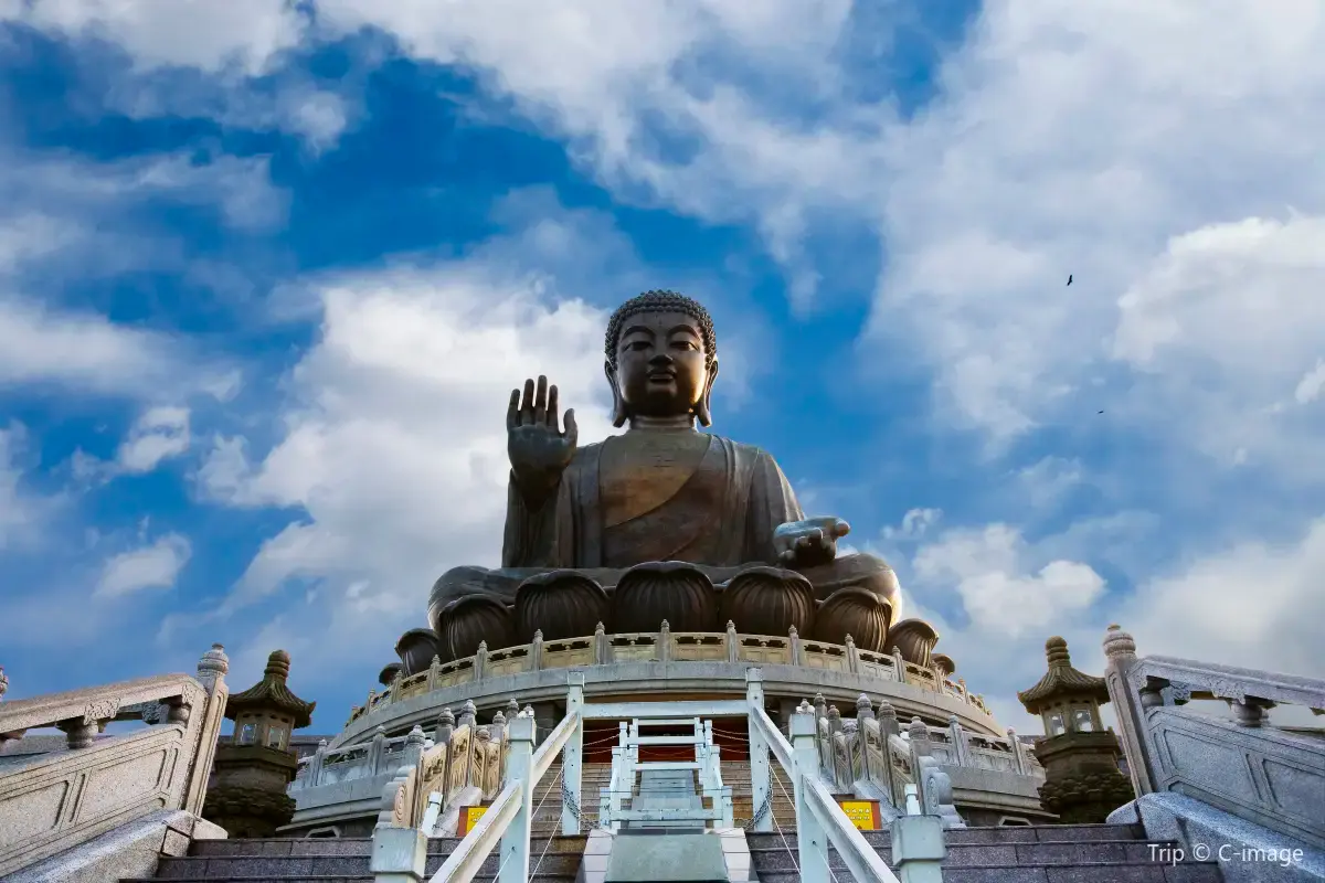at the foot of Tian Tan Buddha
