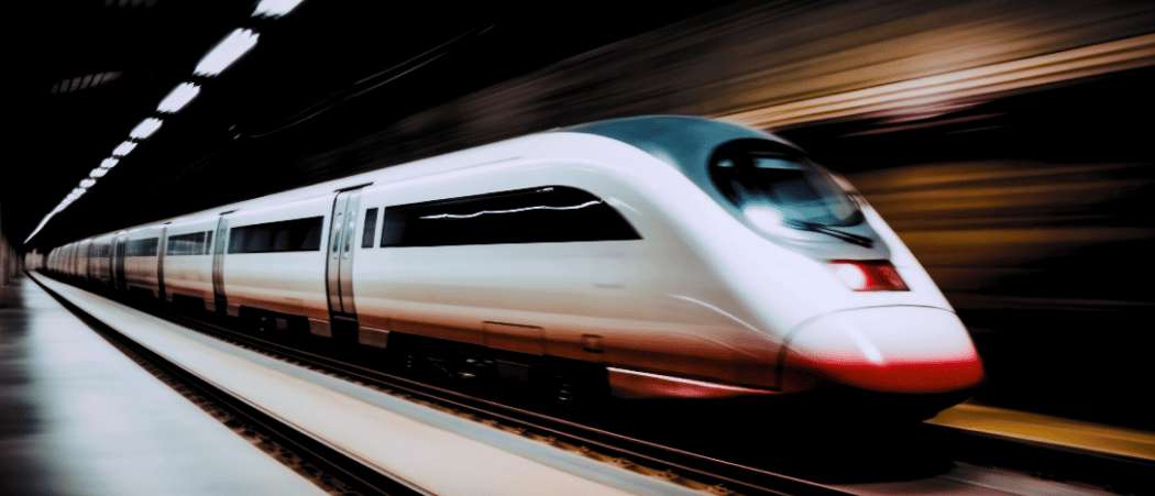 Tren de alta velocidad circulando por la red ferroviaria de China