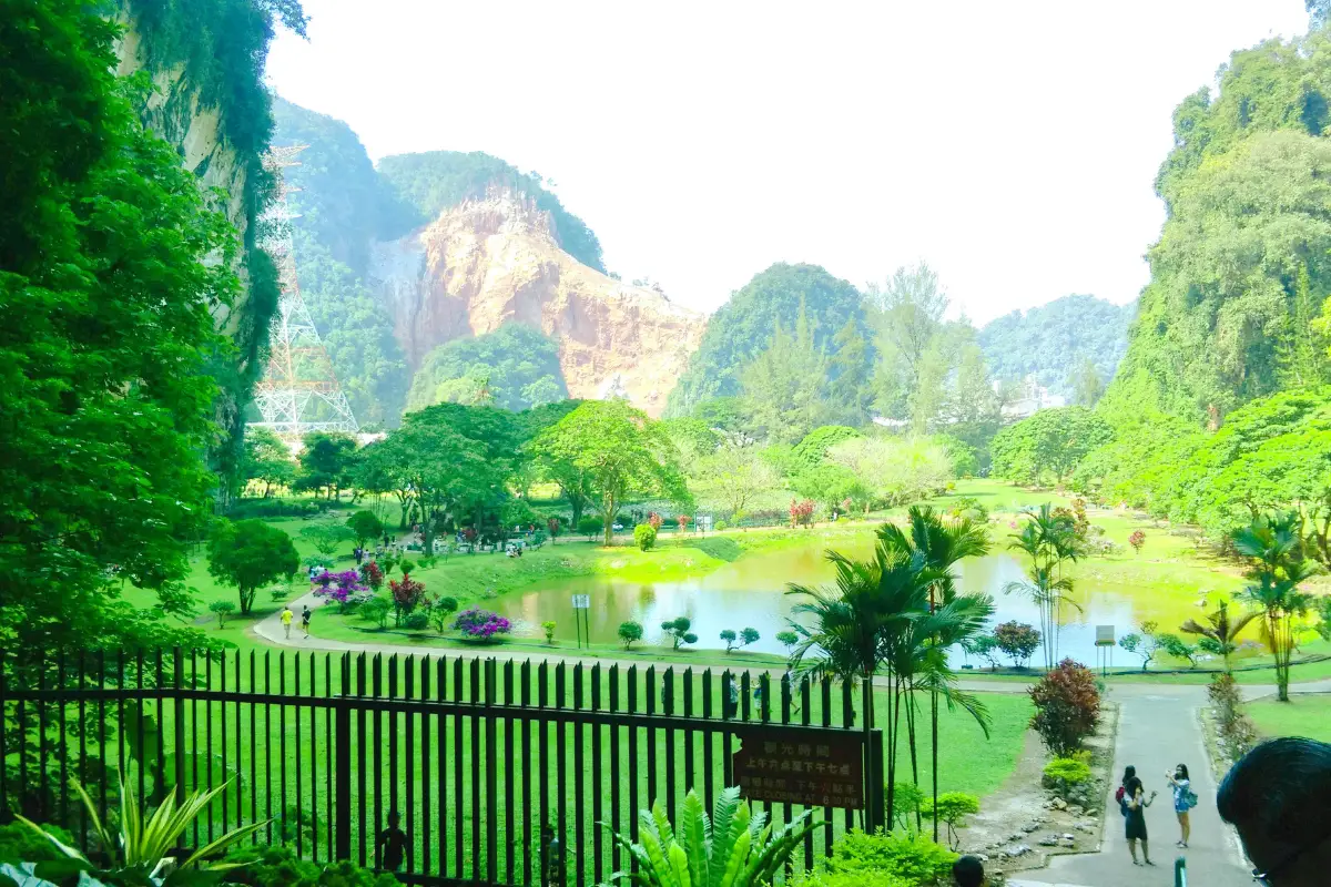 Panoramic view of the scenic lakeside park