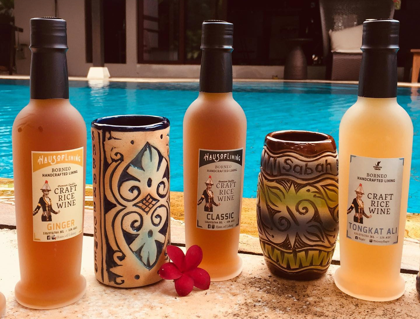 An assortment of lihing, sabahan rice wine