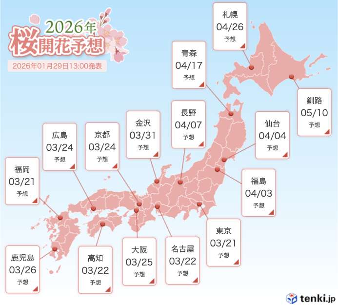 tenki 櫻花花況在哪看？