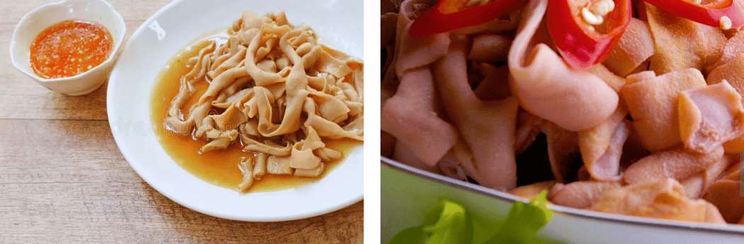 Intestins de canard dans un bouillon léger, une spécialité de street food typique de Chengdu
