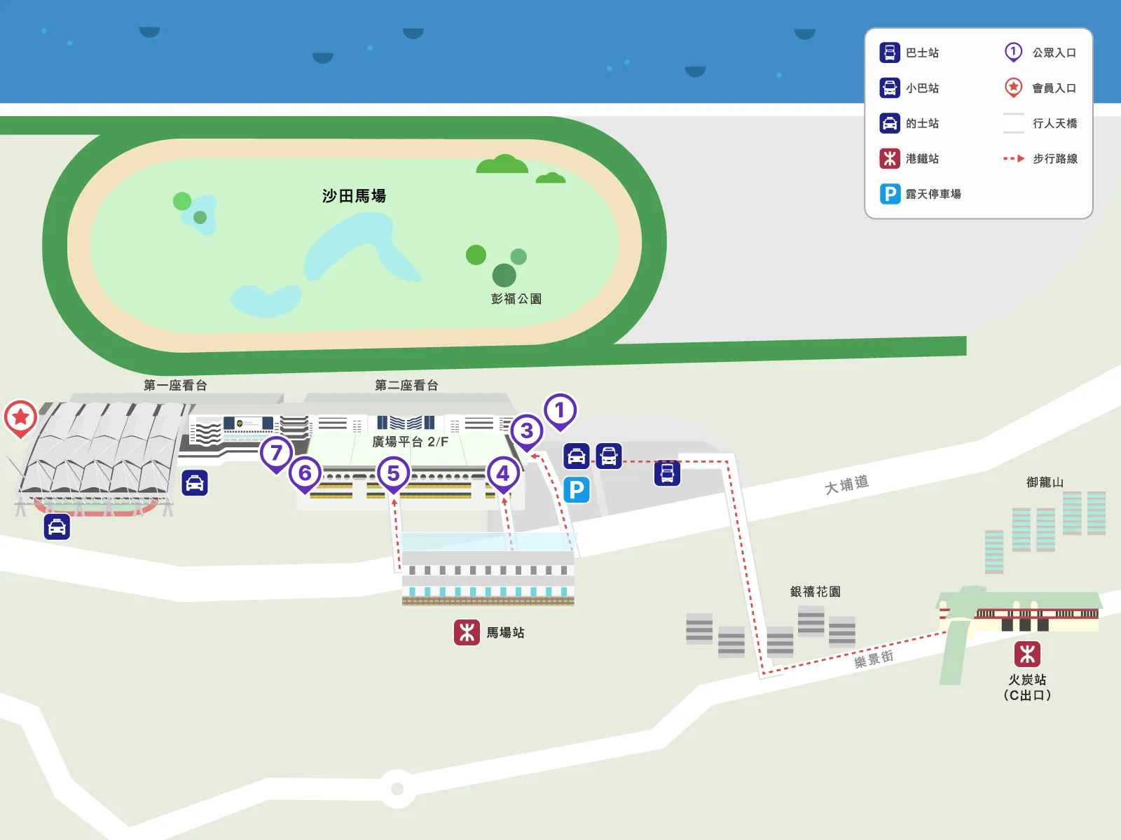 沙田馬場地圖