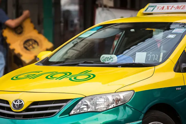 A close up of a grabcar