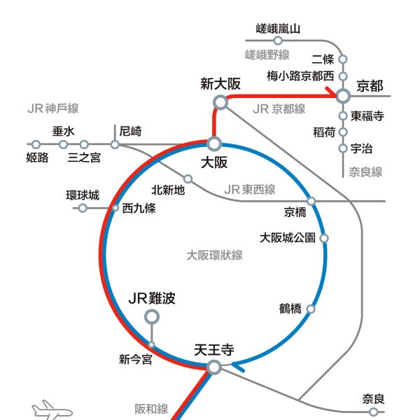 JR HARUKA 關西機場 天王寺/新大阪/大阪/京都/奈良/神戶 特急乘車券