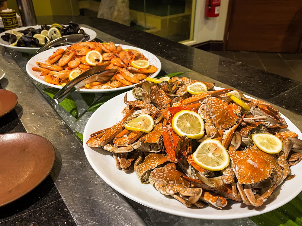 a feast of different types of seafood