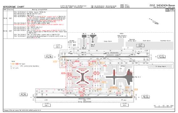 แผนที่สนามบินเซินเจิ้น